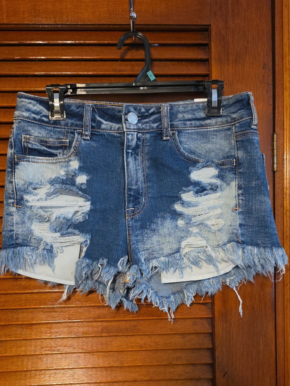 American Eagle Outfitters Distressed Blue Denim Cutoff Shorts